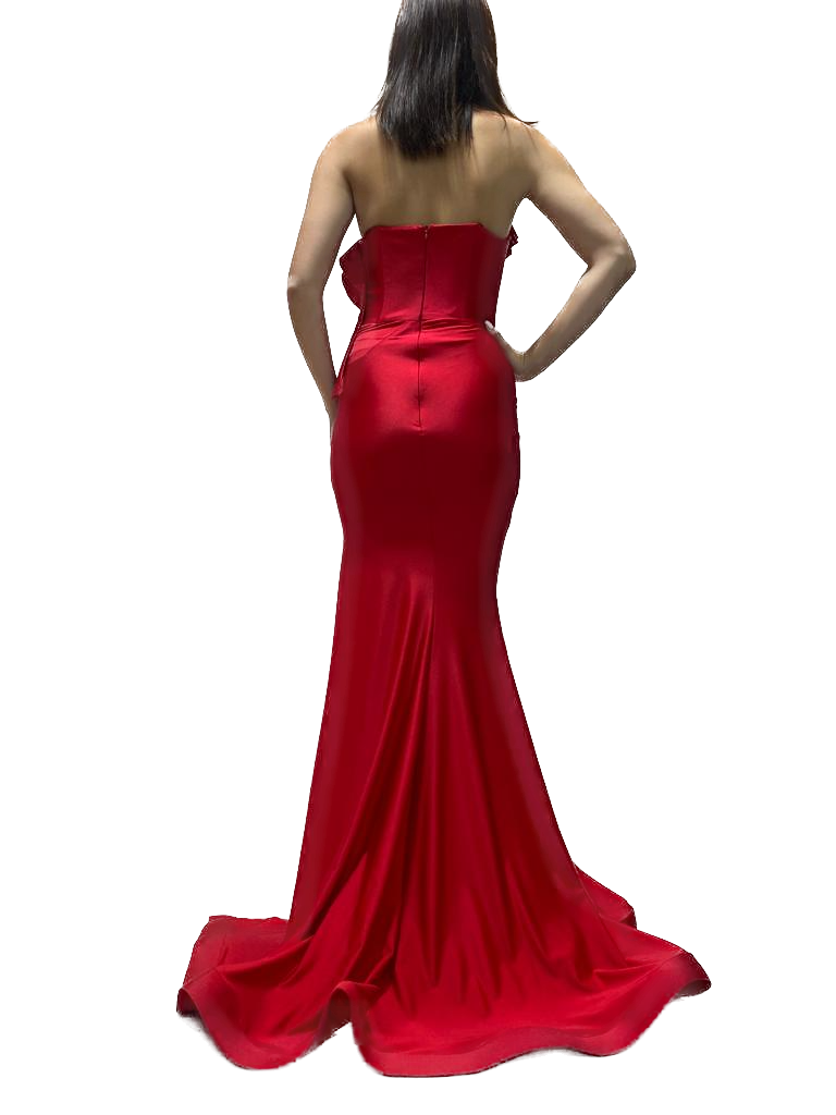 Strapless Gown with Detailed Neckline