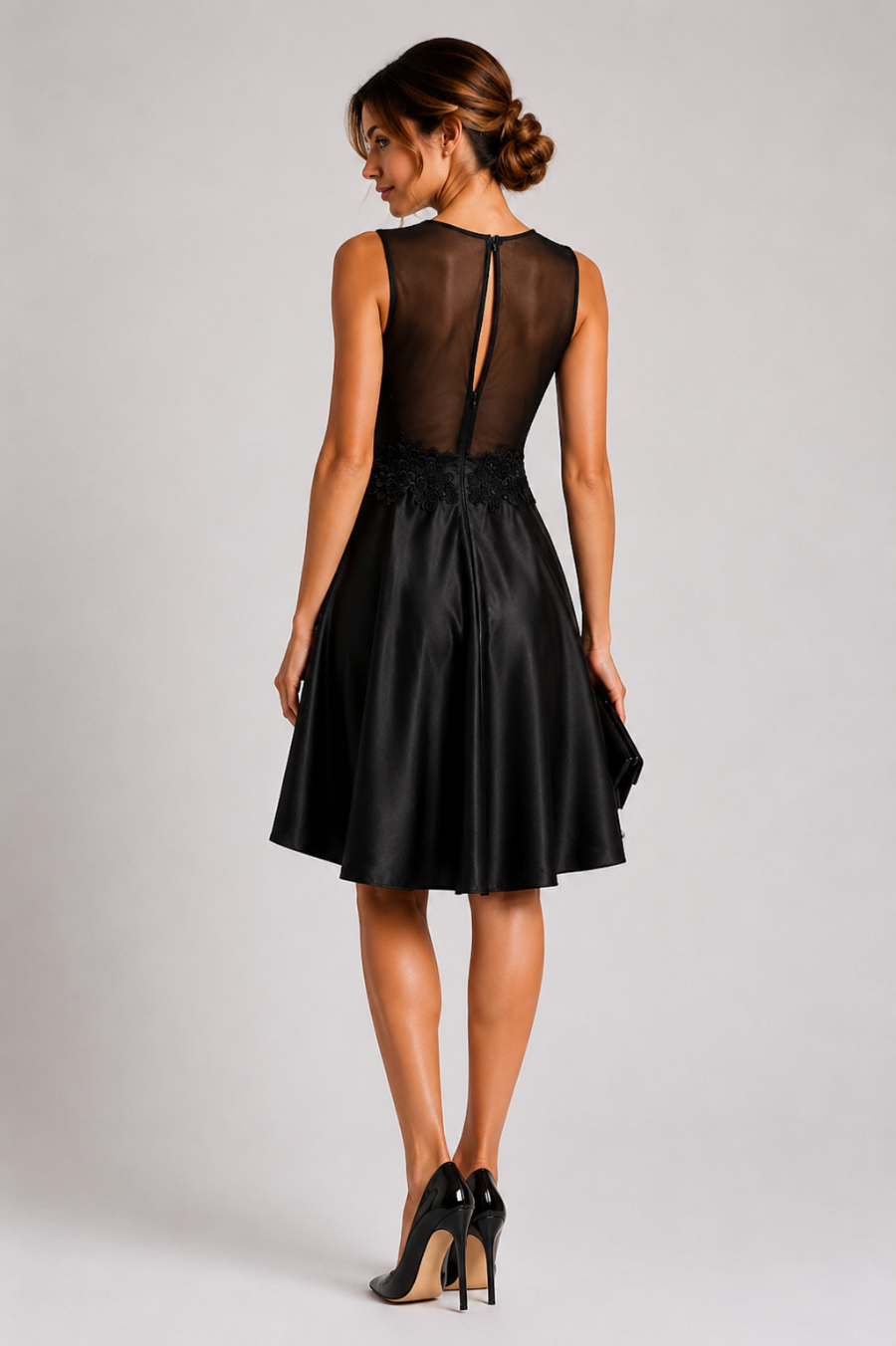 Hi-Low Black Lace Dress