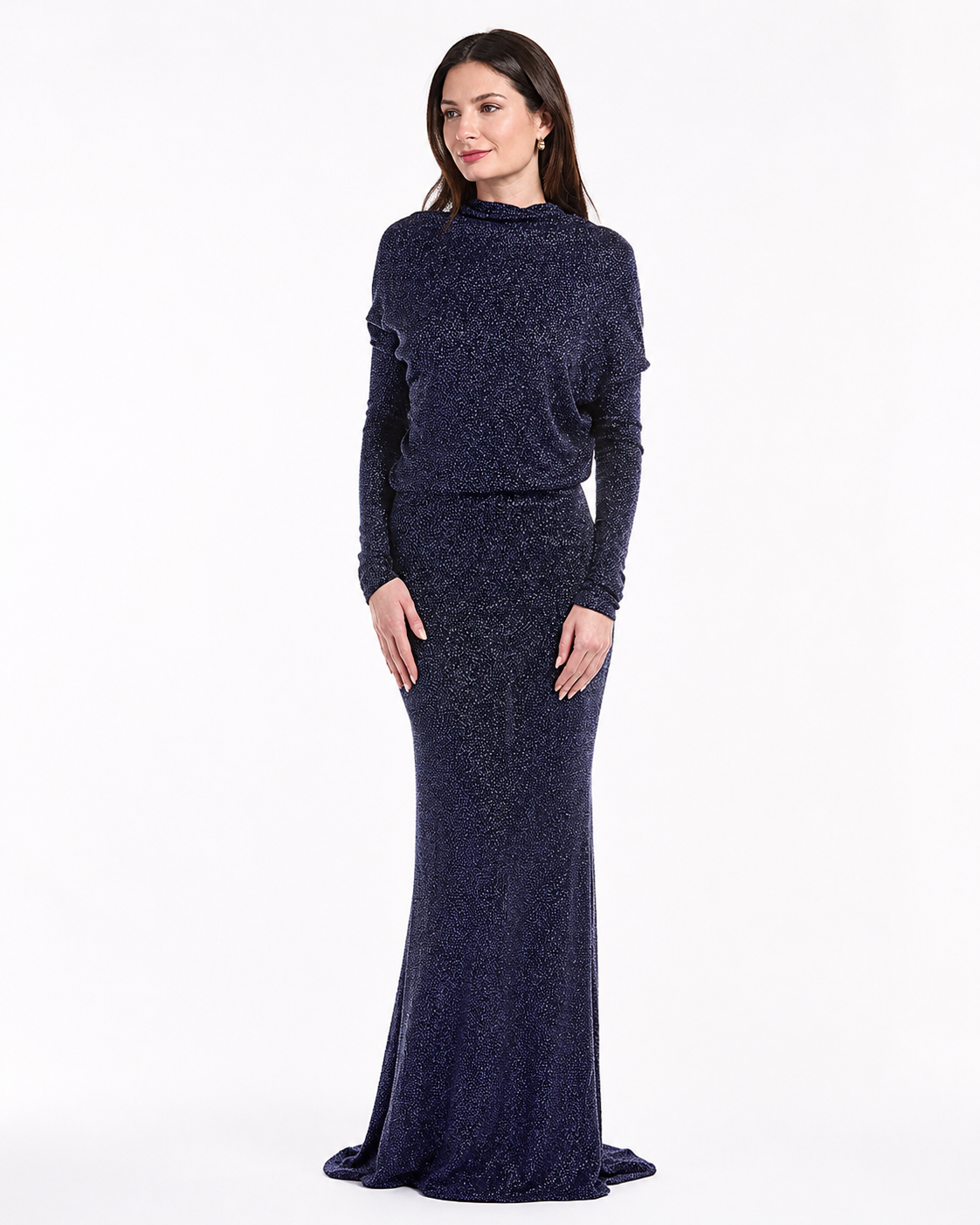 Deep-V-Décolleté Multi Way Gown With Long Sleeves