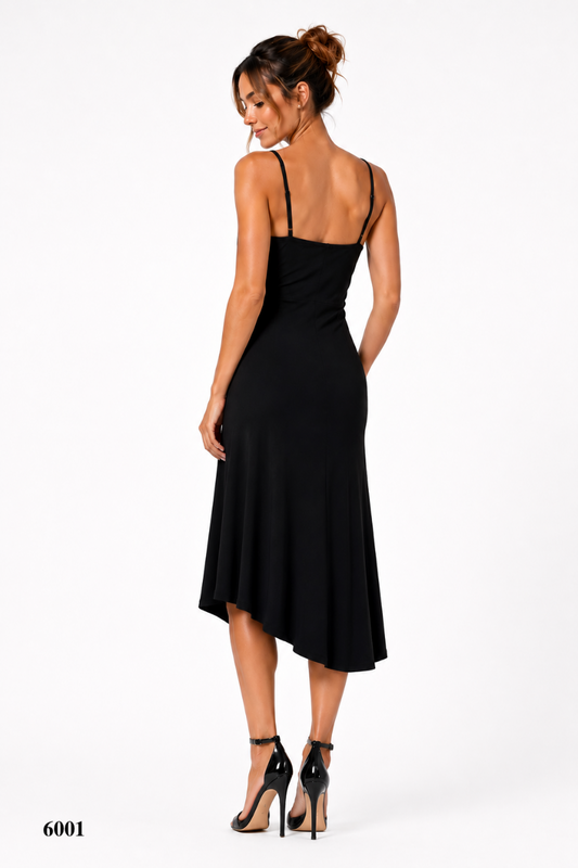 Classic High-Low Dress with Faux Rhinestones Details