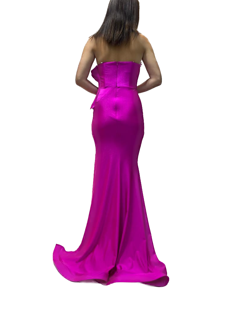 Strapless Gown with Detailed Neckline