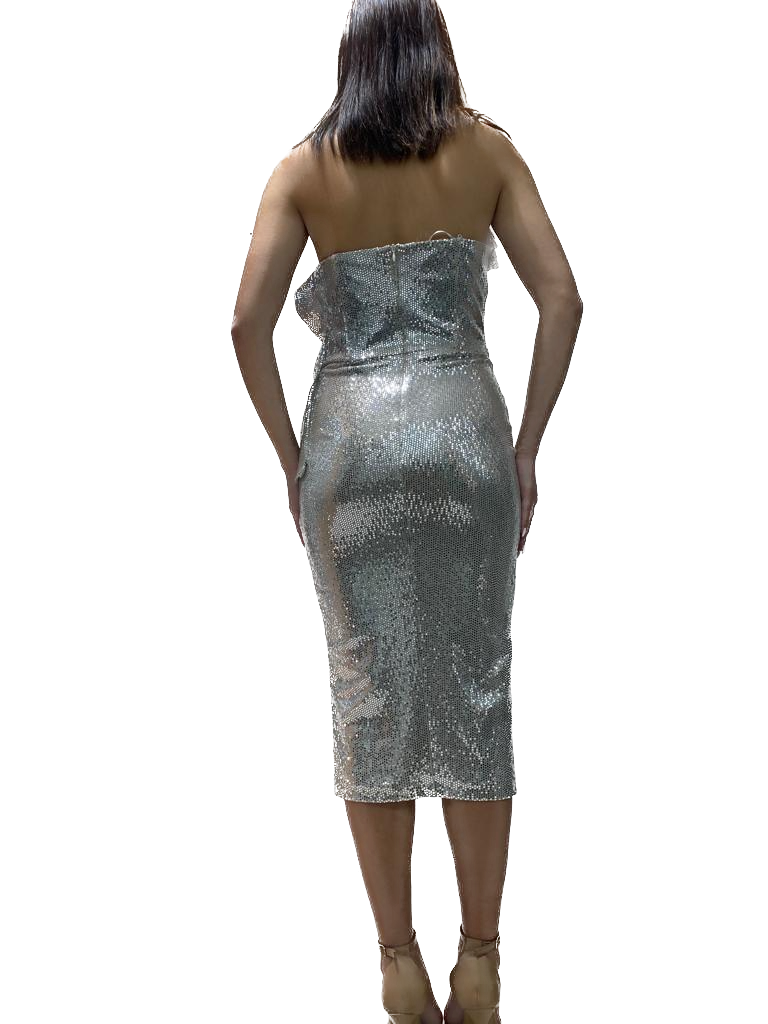Strapless Dress with Detailed Neckline