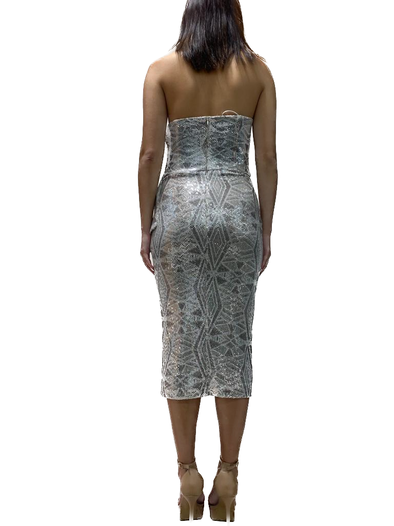 Strapless Dress with Detailed Neckline