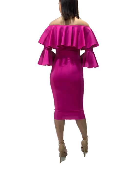 Off-the-shoulder Midi Dress