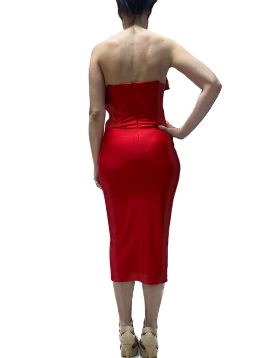 Strapless Dress with Detailed Neckline