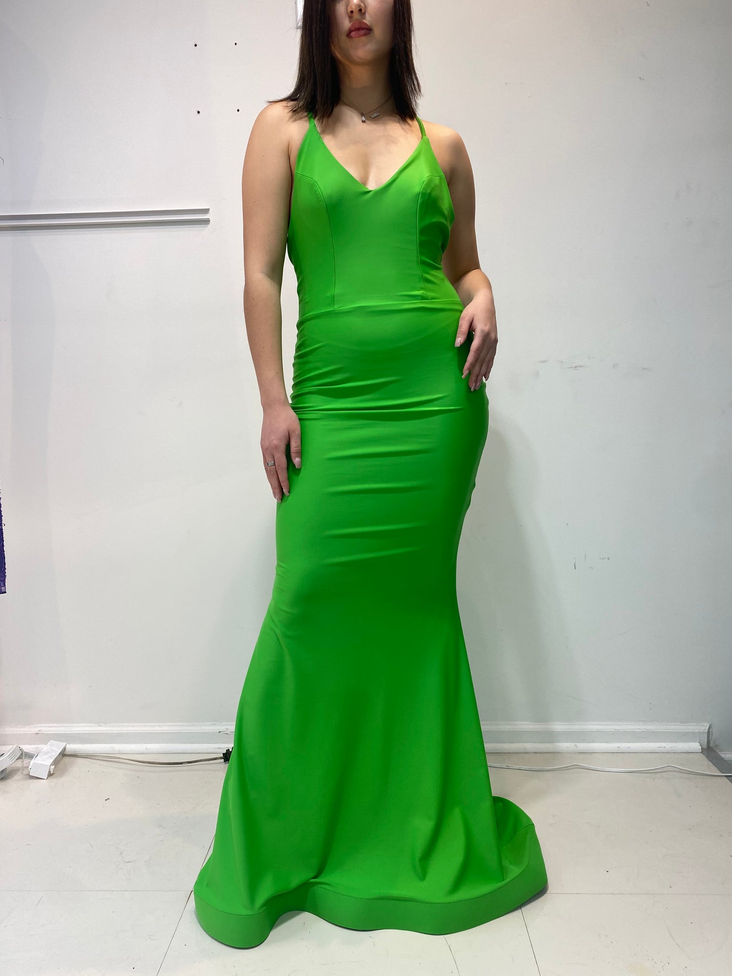 Cross Back Ruched Gown