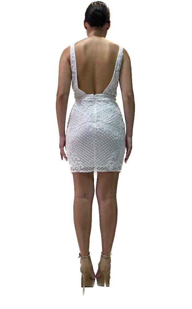 Beaded V Neck Dress