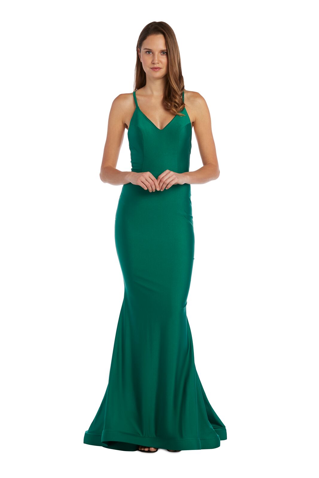 Cross Back Ruched Gown