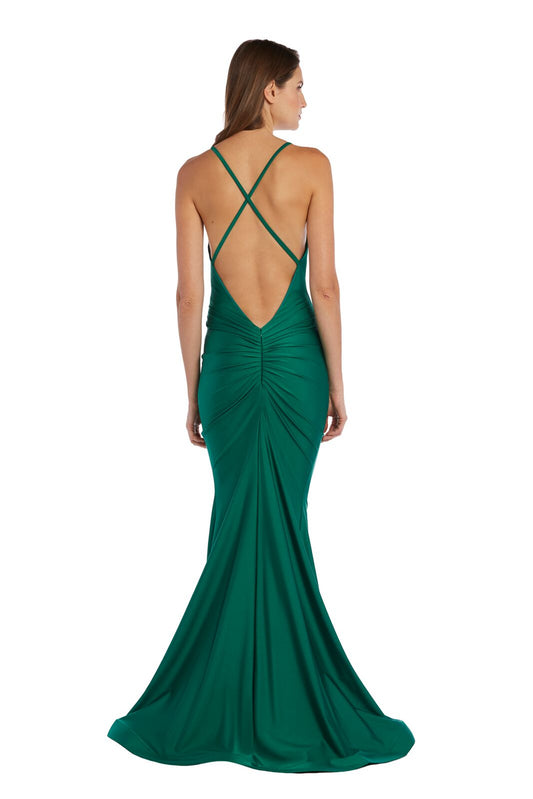 Cross Back Ruched Gown
