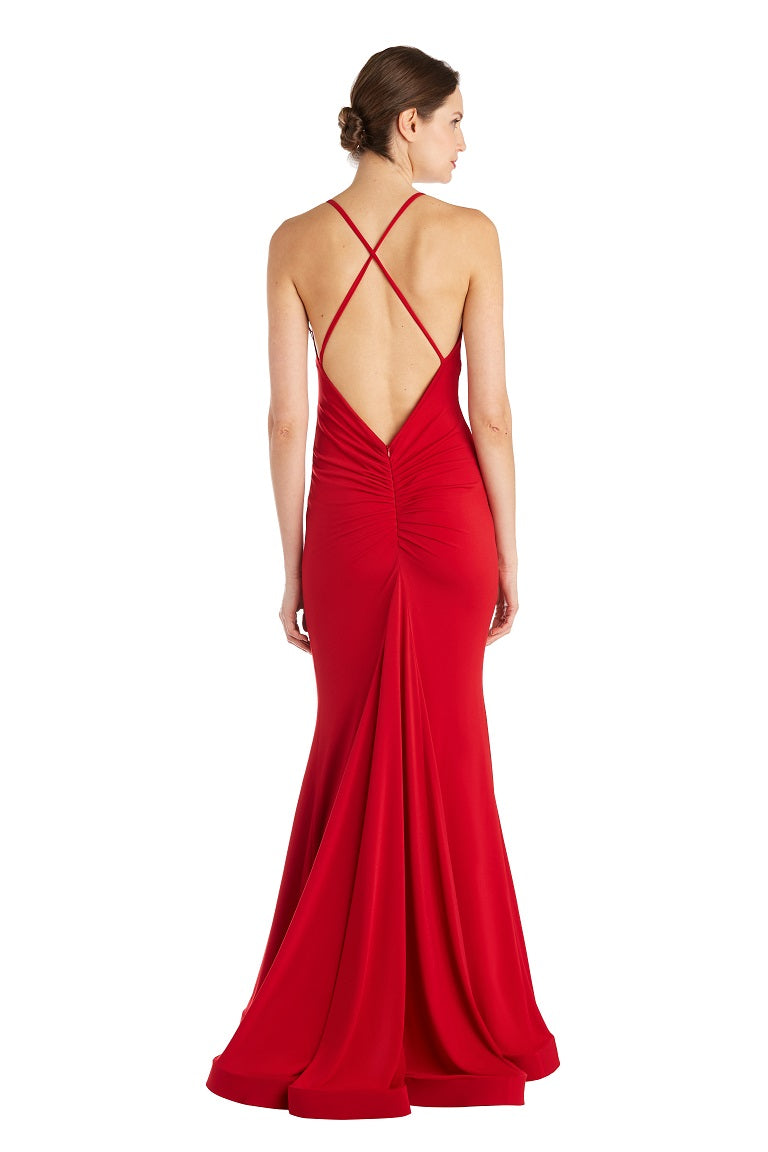 Cross Back Ruched Gown