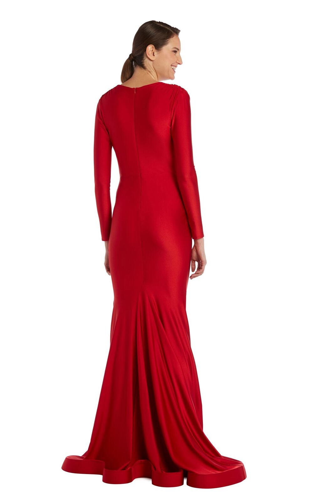 Deep V Long Sleeve Gown