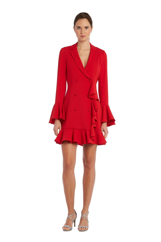 Blazer Dress with Ruffled Hem