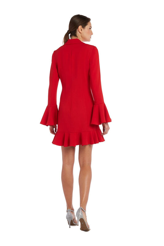 Blazer Dress with Ruffled Hem