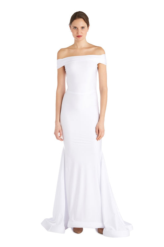 Gown with Off-The-Shoulder Neckline