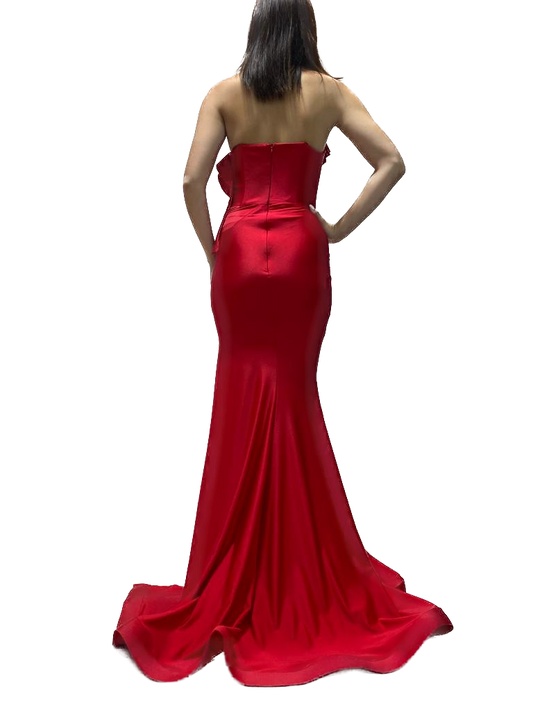 Strapless Gown with Detailed Neckline