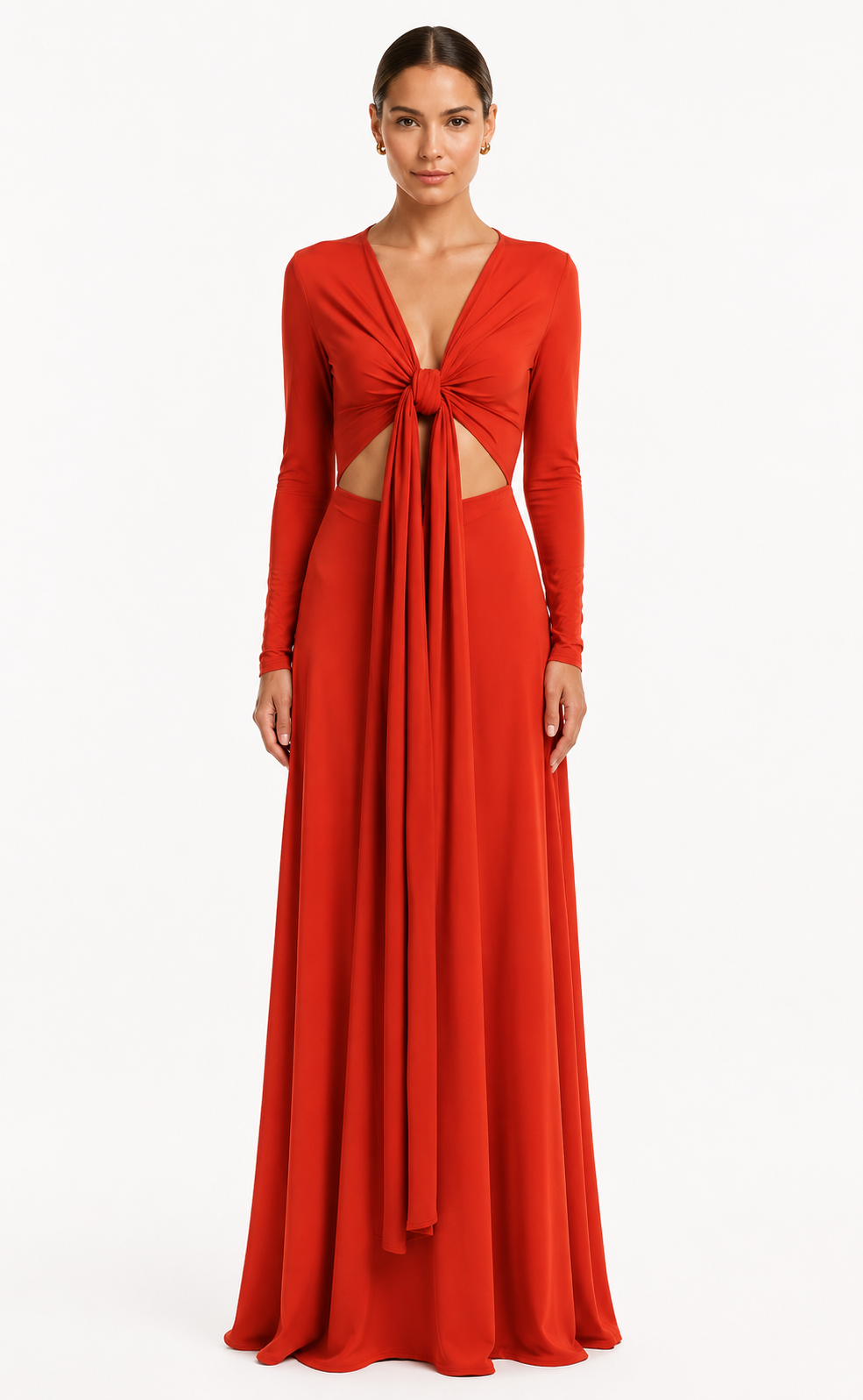 Long Sleeve Wrap Jersey Maxi Dress