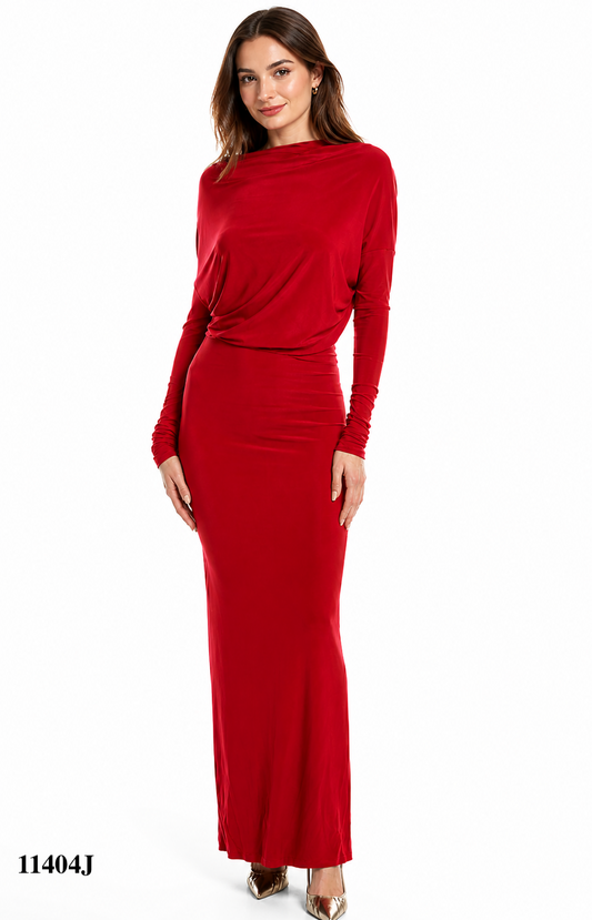 Long Sleeve Deep-V Decollete Multi-Way Gown