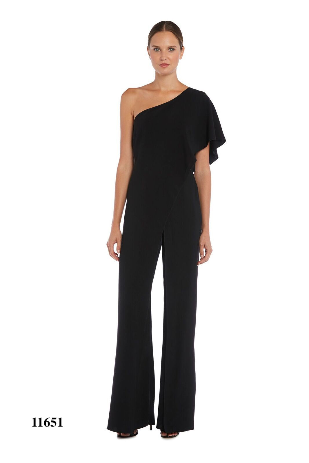 One Shoulder Jumpsuit With Cutout Slit
