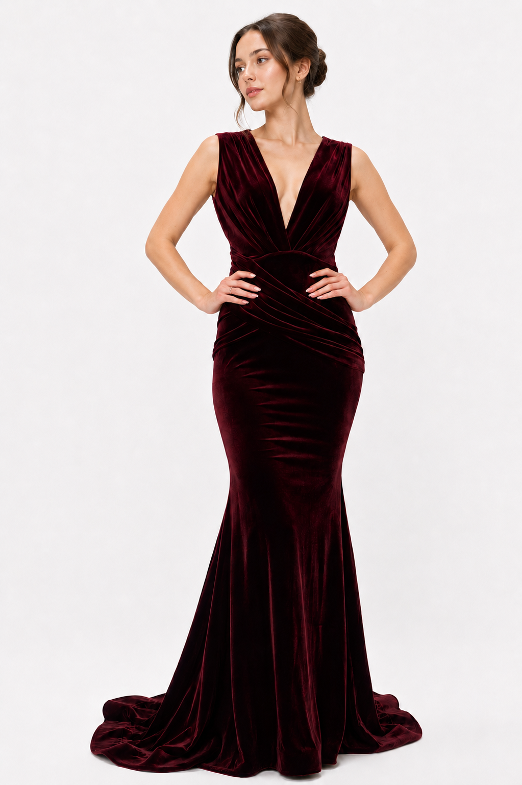Velvet Sleeveless Maxi Mermaid Style Gown