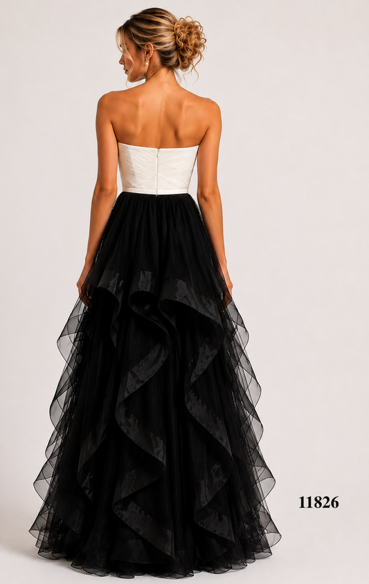Strapless Gown with Tiered Skirt