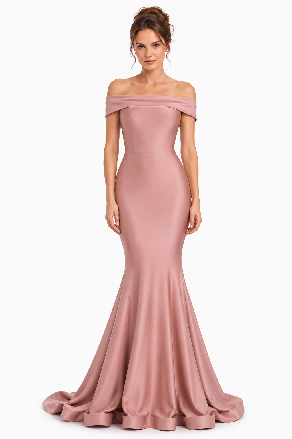 Off-The-Shoulder Fitted Mermaid Style Dress