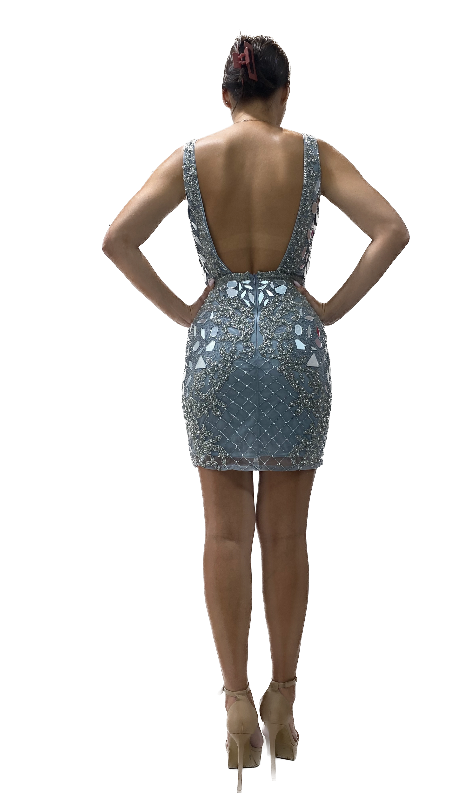 Embellished Beaded Mini Backless Dress Issue New York Embellished Beaded Mini Backless Dress Issue New York