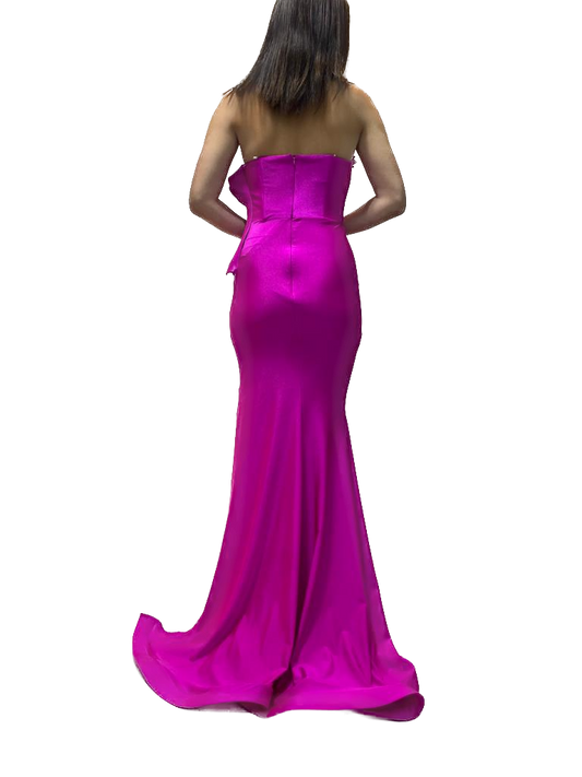 Strapless Gown with Detailed Neckline