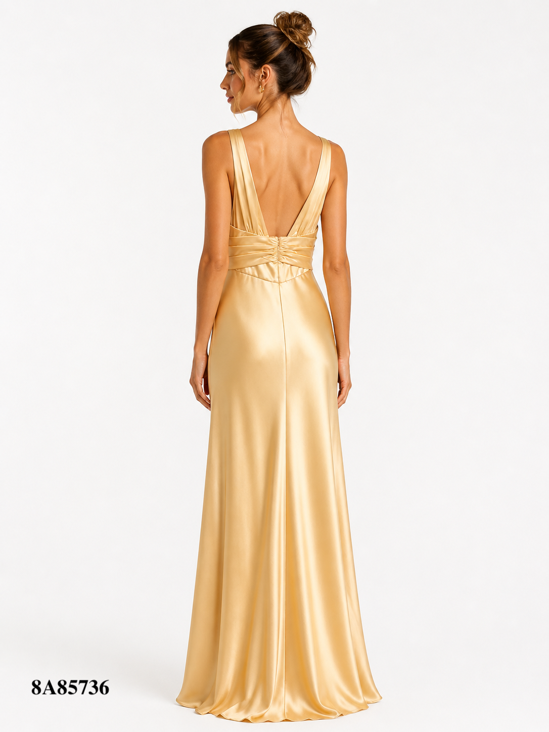 Low V-Décolleté Satin Dress