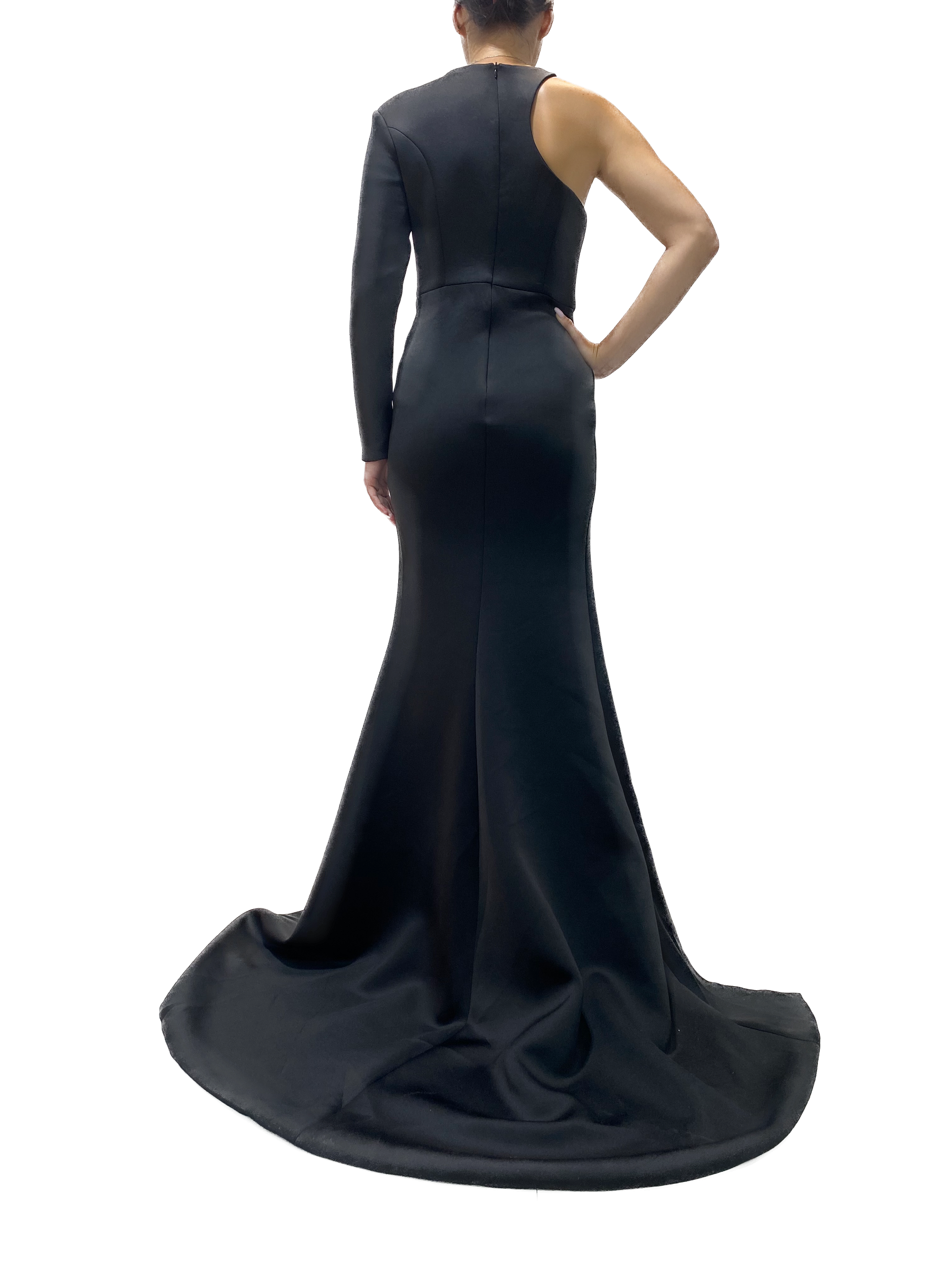 One Sleeve Evening Dress With High Slit Issue New York One Sleeve Evening Dress With High Slit Issue New York