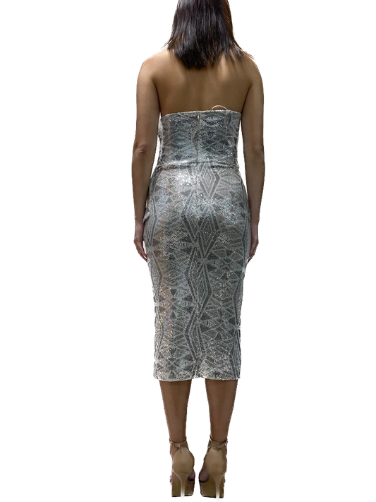 Strapless Dress with Detailed Neckline