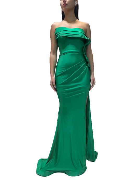 Strapless Gown with Detailed Neckline