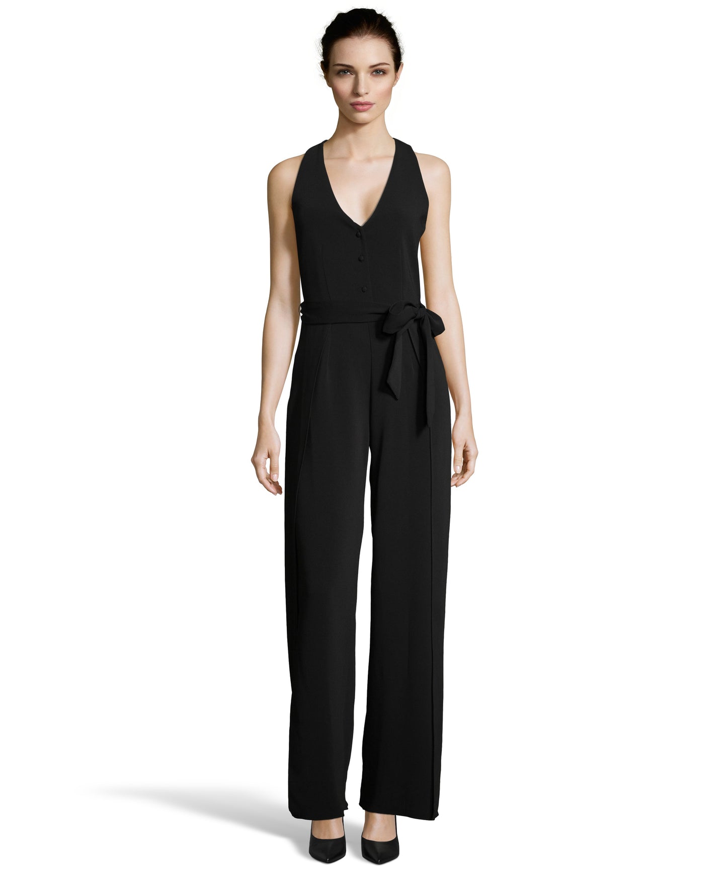 Button-down Jumpsuit with Belt