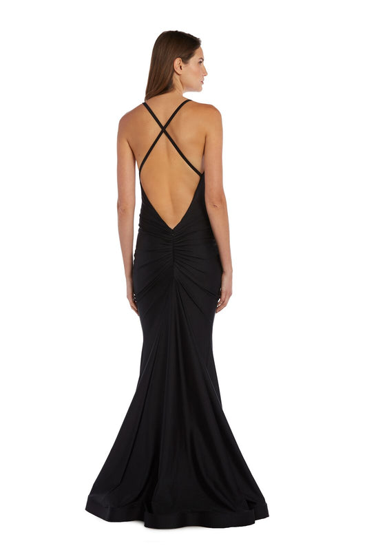 Cross Back Ruched Gown